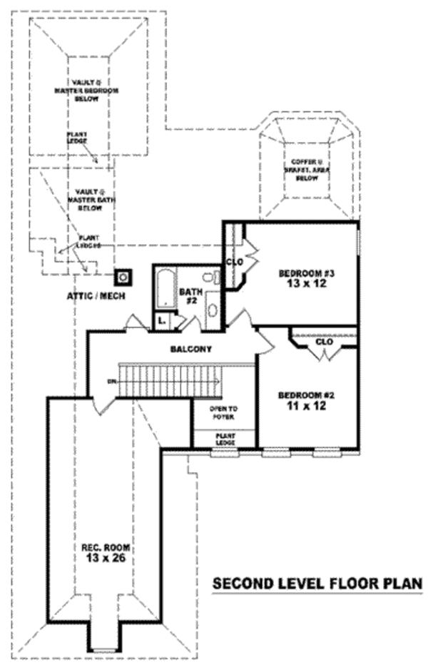 European Floor Plan - Upper Floor Plan #81-863