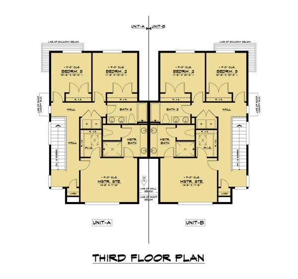 Contemporary Floor Plan - Upper Floor Plan #1066-119