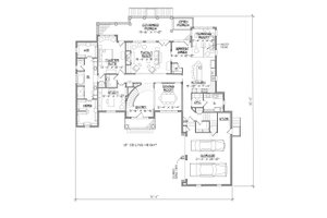 Floor Plan - Main Floor for Traditional House Plan #1054-24 - 4 bed, 3.5 bath