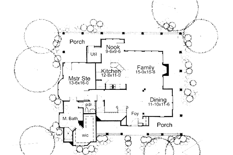 House Blueprint - Floor Plan - Main Floor for Traditional House Plan #120-141 - 3 bed, 2 bath