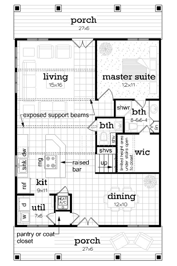 Cottage Floor Plan - Main Floor Plan #45-619