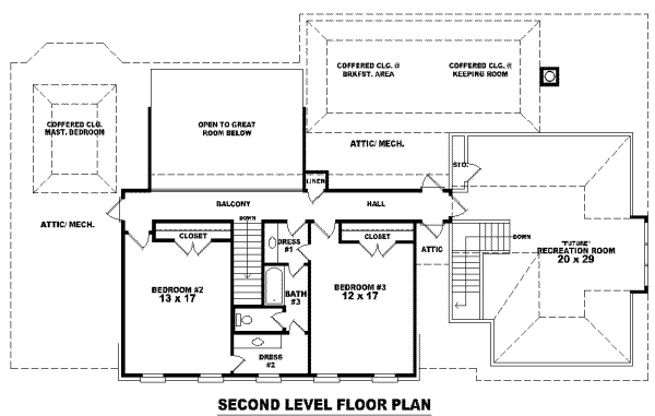 Southern Floor Plan - Upper Floor Plan #81-1259