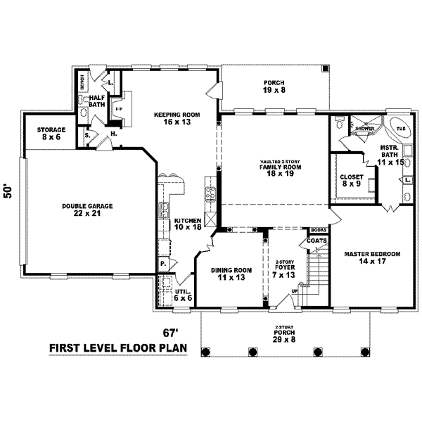 Colonial Floor Plan - Main Floor Plan #81-1487