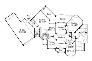 Floor Plan - Main Floor for European House Plan #411-666 - 4 bed, 3.5 bath