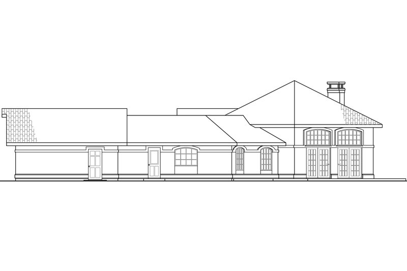Home Plan - Exterior - Other Elevation 1 for Mediterranean House Plan #124-936 - 3 bed, 2 bath