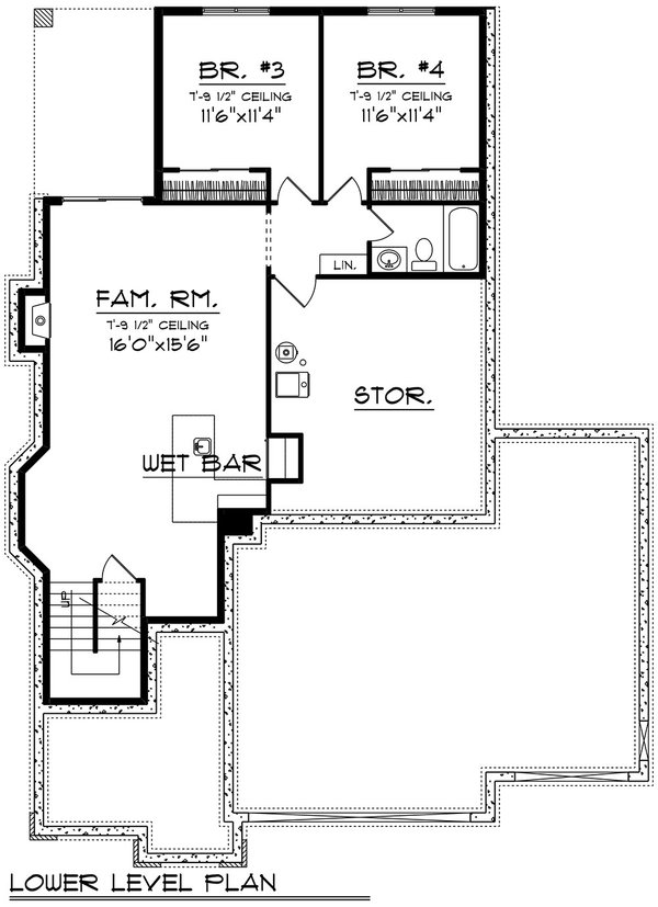 Prairie Floor Plan - Lower Floor Plan #70-1520