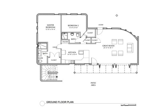 Floor Plan - Main Floor for Beach House Plan #535-23 - 3 bed, 3 bath