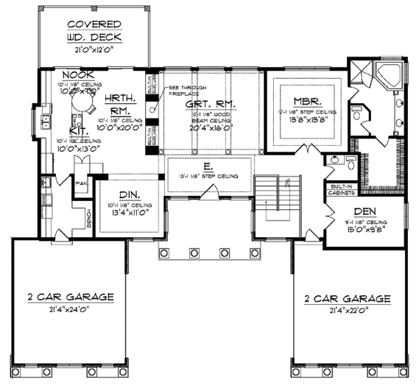 Architectural House Design - Mediterranean Floor Plan - Main Floor Plan #70-1399