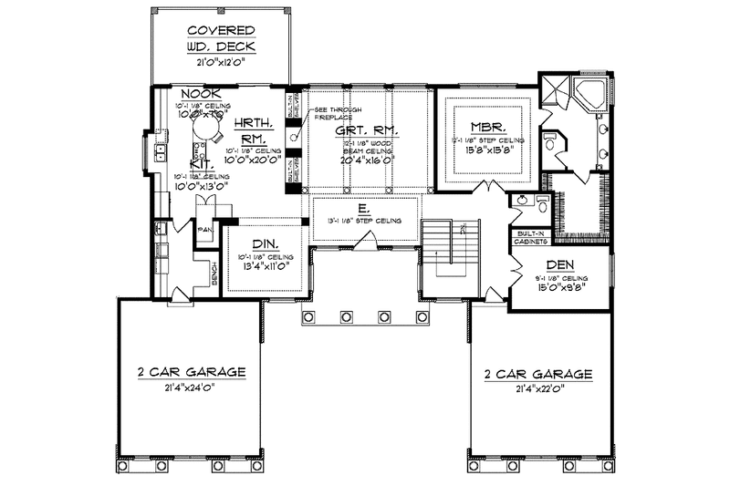 Home Plan - Floor Plan - Main Floor for Mediterranean House Plan #70-1399 - 4 bed, 3.5 bath
