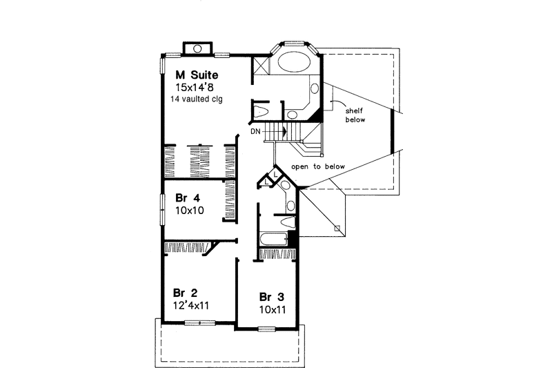 Dream House Plan - Floor Plan - Upper Floor for Country House Plan #320-626 - 4 bed, 2.5 bath
