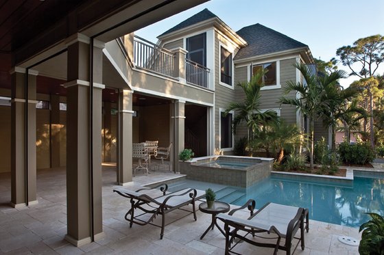 Exterior - Rear Elevation for Traditional House Plan #930-441 - 3 bed, 3.5 bath