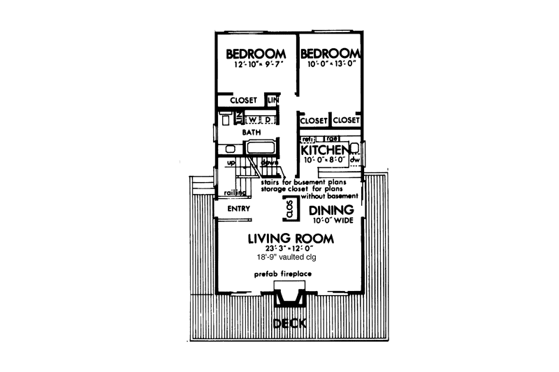 Architectural House Design - Floor Plan - Main Floor for Prairie House Plan #320-1217 - 2 bed, 1 bath