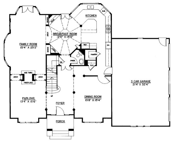 Architectural House Design - Classical Floor Plan - Main Floor Plan #119-371