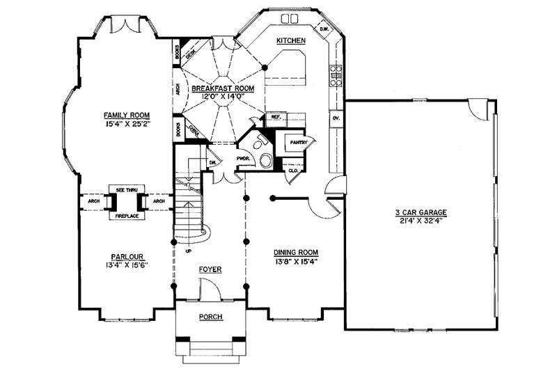 Home Plan - Floor Plan - Main Floor for Classical House Plan #119-371 - 4 bed, 3.5 bath
