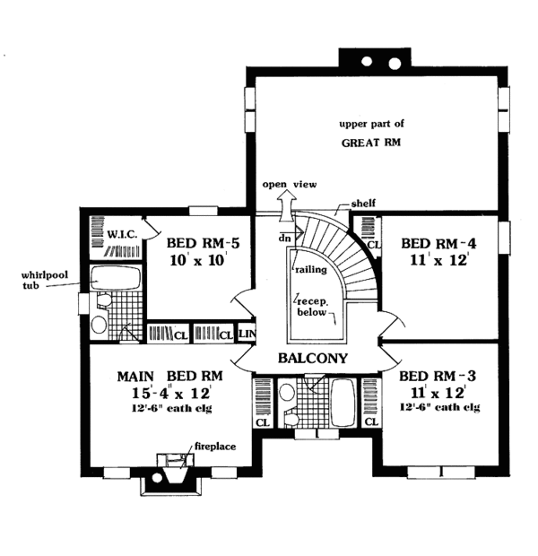Home Plan - Country Floor Plan - Upper Floor Plan #3-328