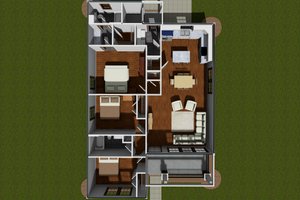 Floor Plan - Main Floor for Cottage House Plan #513-2043 - 3 bed, 2 bath