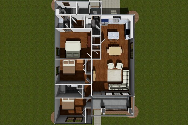 Cottage Floor Plan - Main Floor Plan #513-2043