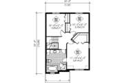 European Style House Plan - 3 Beds 1.5 Baths 1530 Sq/Ft Plan #25-291 