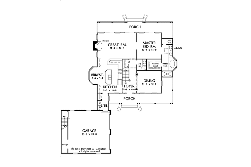 House Blueprint - Floor Plan - Main Floor for Country House Plan #929-485 - 3 bed, 2.5 bath