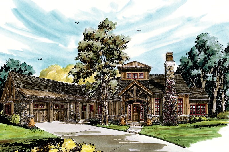 Home Plan - Exterior - Front Elevation 3 for Ranch House Plan #942-31 - 3 bed, 3.5 bath