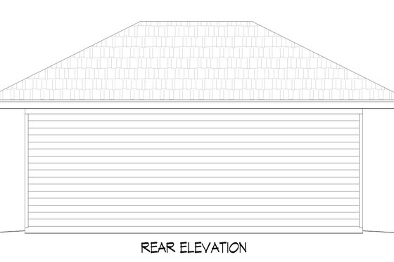 Exterior - Rear Elevation for Traditional House Plan #932-315, 1 bath