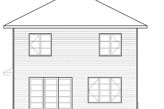 Exterior - Rear Elevation for Contemporary House Plan #23-2553 - 3 bed, 1.5 bath