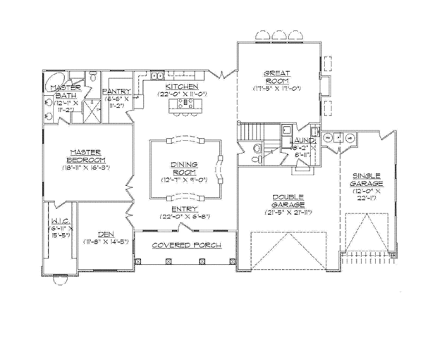 House Plan Design - Craftsman Floor Plan - Main Floor Plan #945-69