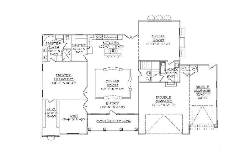 Home Plan - Floor Plan - Main Floor for Craftsman House Plan #945-69 - 4 bed, 3.5 bath