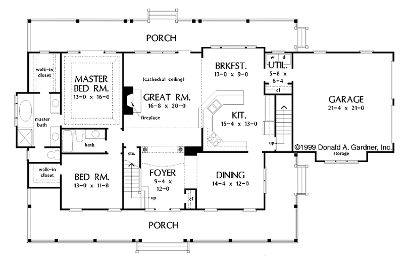 House Blueprint - Floor Plan - Main Floor for Country House Plan #929-432 - 4 bed, 4 bath