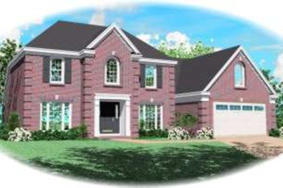 Exterior - Front Elevation for European House Plan #81-1441 - 3 bed, 2.5 bath
