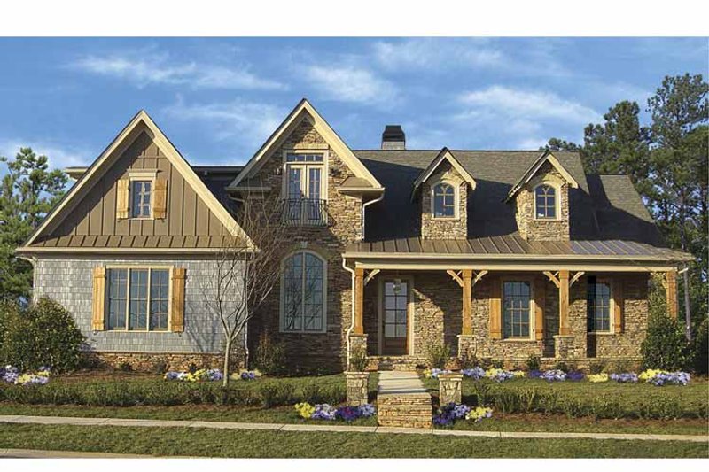 House Blueprint - Exterior - Front Elevation 3 for Traditional House Plan #54-292 - 3 bed, 2.5 bath