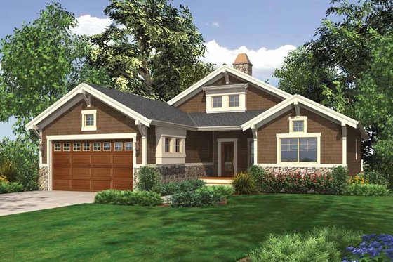 Exterior - Front Elevation 3 for Craftsman House Plan #132-551 - 5 bed, 3 bath