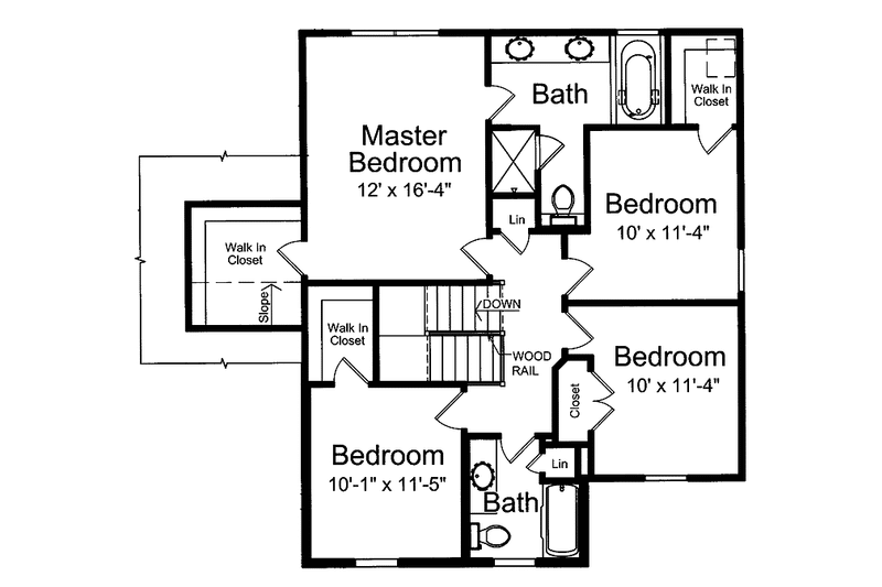 Home Plan - Floor Plan - Upper Floor for Traditional House Plan #46-794 - 4 bed, 2.5 bath