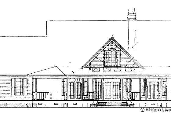 Exterior - Rear Elevation for Country House Plan #929-209 - 4 bed, 3 bath