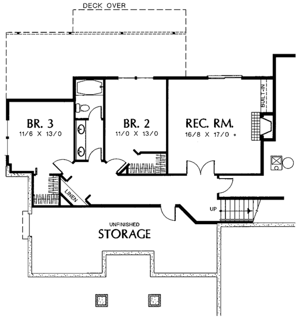 Dream House Plan - Traditional Floor Plan - Lower Floor Plan #48-732