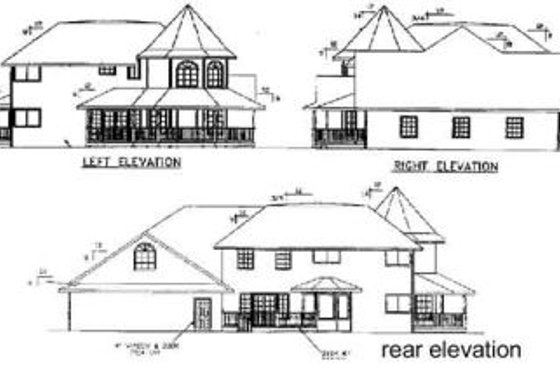 Exterior - Rear Elevation for Victorian House Plan #60-568 - 4 bed, 3 bath