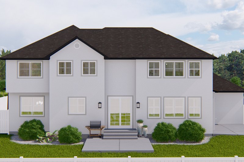 House Blueprint - Exterior - Rear Elevation 2 for Traditional House Plan #1060-135 - 4 bed, 2.5 bath