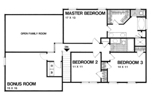Floor Plan - Upper Floor for Country House Plan #56-167 - 4 bed, 2.5 bath