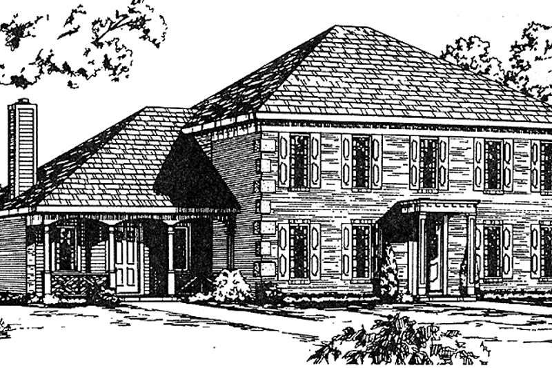 House Blueprint - Country Exterior - Front Elevation Plan #45-455