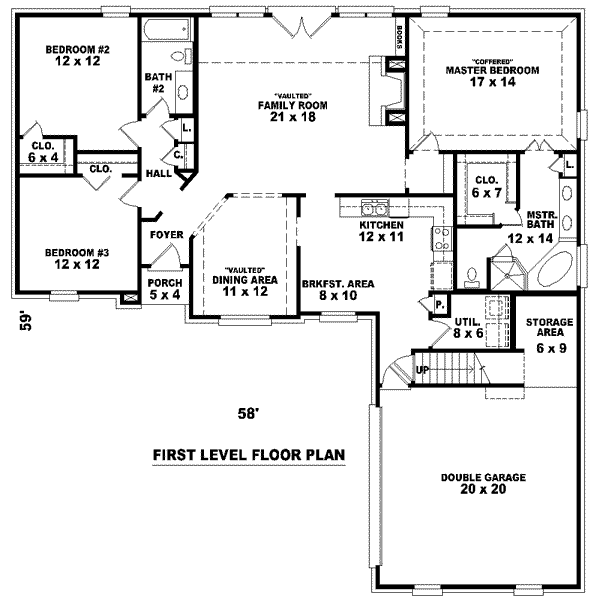 Traditional Floor Plan - Main Floor Plan #81-990