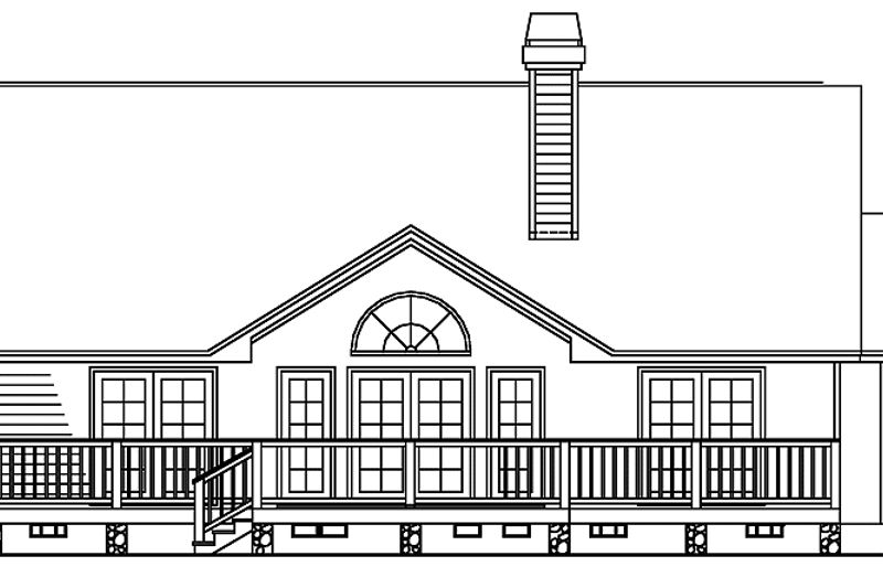 Home Plan - Exterior - Rear Elevation for Country House Plan #929-129 - 2 bed, 2 bath