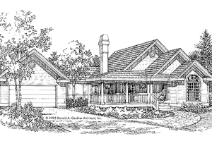 Country Exterior - Front Elevation Plan #929-223