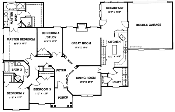 House Plan Design - Ranch Floor Plan - Main Floor Plan #952-9