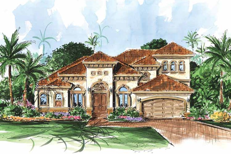 Dream House Plan - Exterior - Front Elevation 3 for Mediterranean House Plan #1017-27 - 3 bed, 3 bath