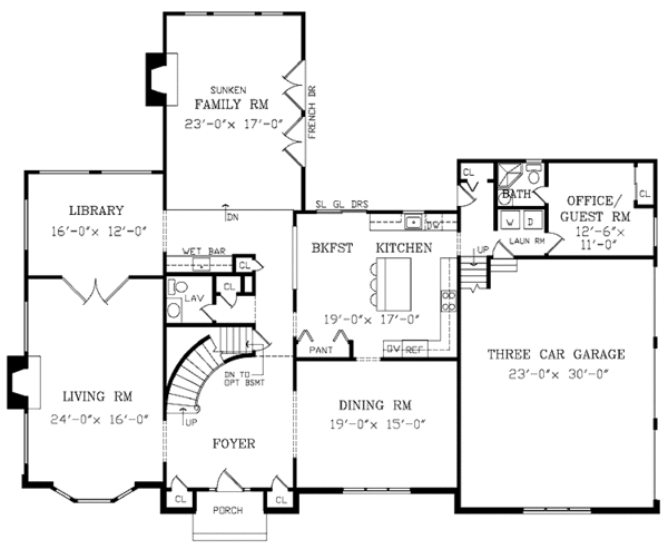 House Design - Traditional Floor Plan - Main Floor Plan #314-252
