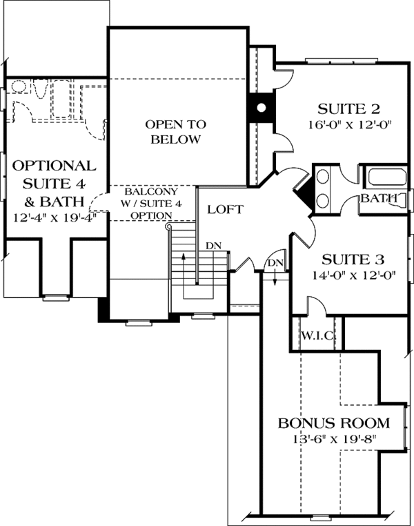 Dream House Plan - Traditional Floor Plan - Upper Floor Plan #453-529