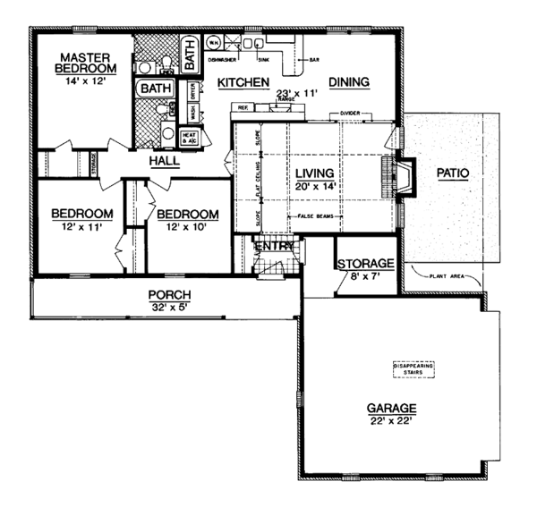 Dream House Plan - Ranch Floor Plan - Main Floor Plan #45-390