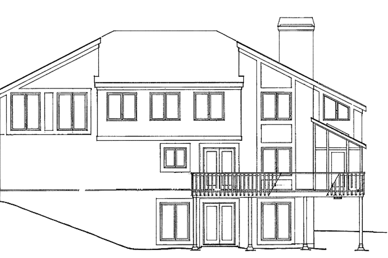 Architectural House Design - Exterior - Rear Elevation for Contemporary House Plan #72-1064 - 4 bed, 2.5 bath