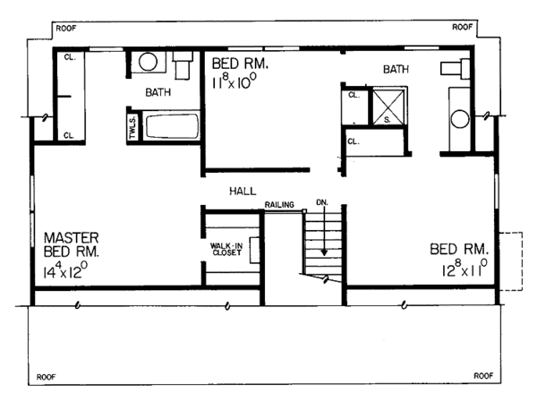 Dream House Plan - Country Floor Plan - Upper Floor Plan #72-1036