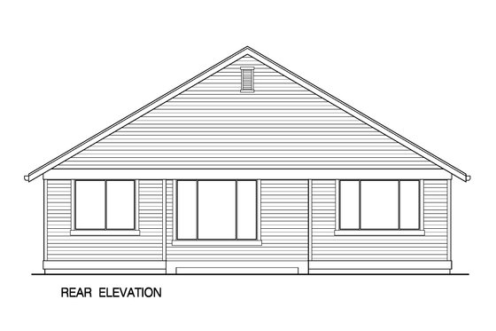 Exterior - Rear Elevation for Farmhouse House Plan #569-42 - 2 bed, 2 bath